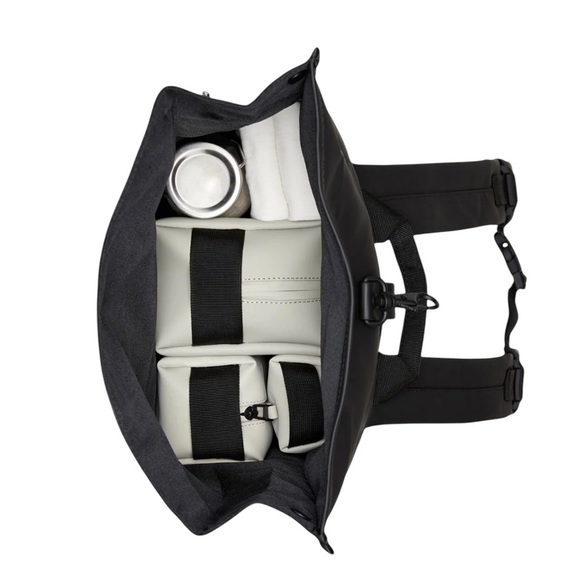 RAINS Rolltop Rucksack Metallic Gray Waterproof Backpack Unisex NWT - Picture 10 of 10